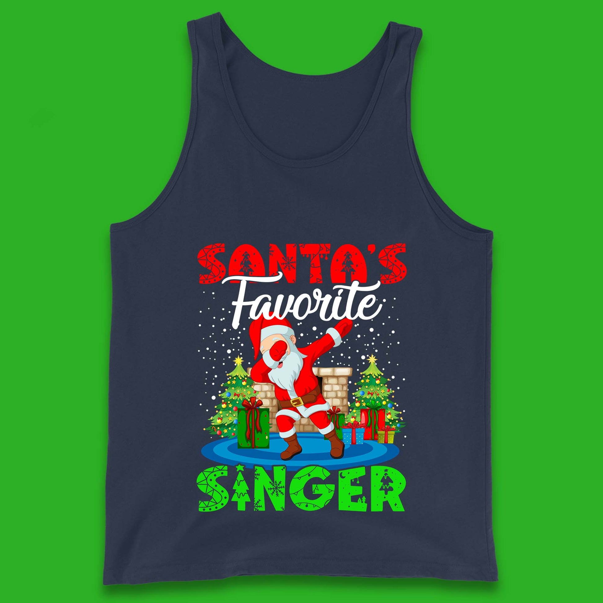 christmas dabbing santa tank top