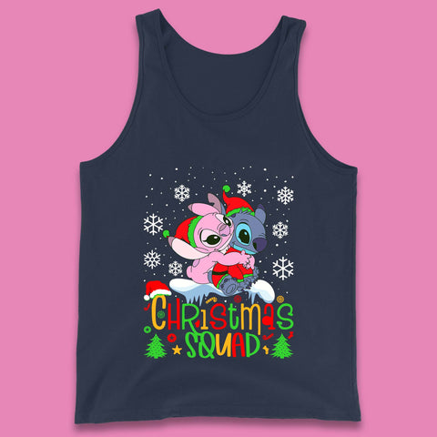 Christmas Squad Christmas Disney Stitch And Angel Christmas Xmas Lilo & Stitch Tank Top
