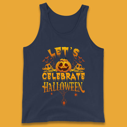 Let's Celebrate Halloween Horror Evil Pumpkin Scary Spooky Tank Top