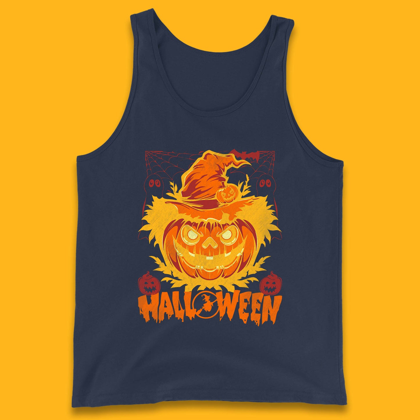 Halloween Scary Pumpkin Face Jack O Lantern Horror Halloween Night Tank Top
