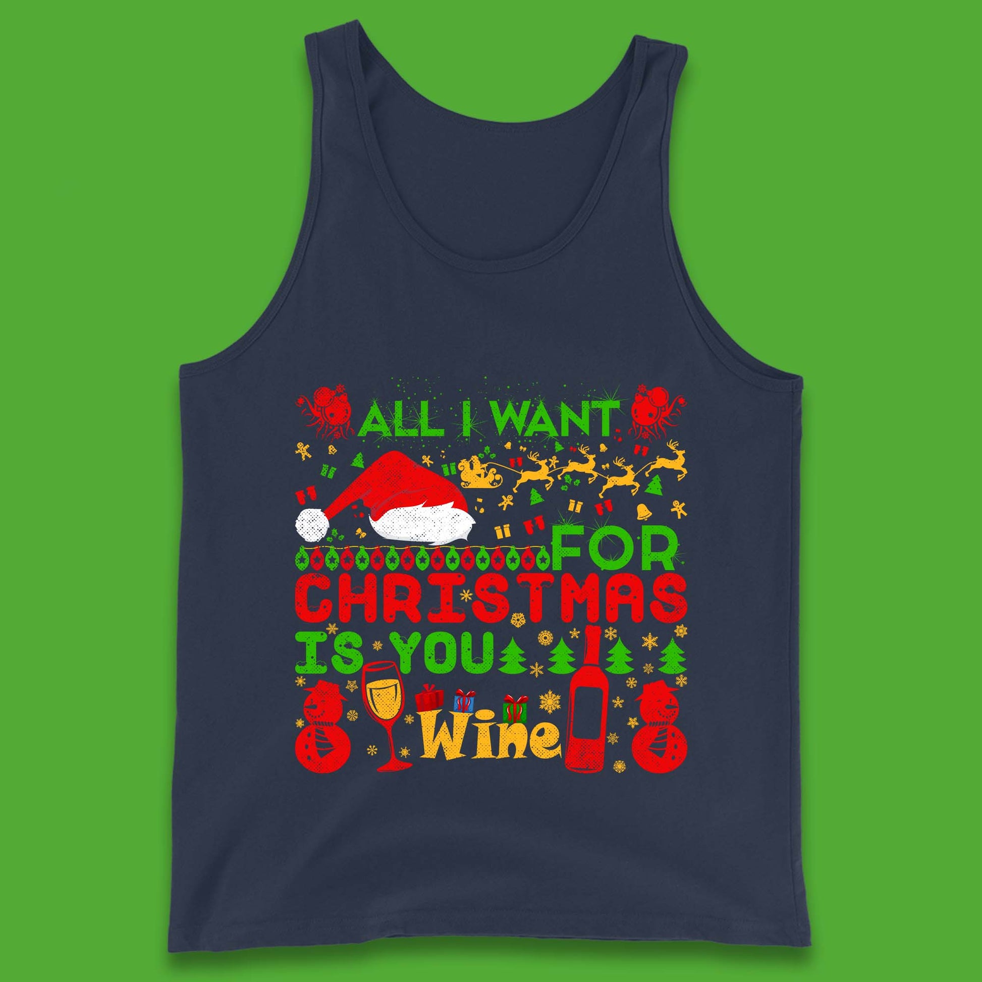 christmas wine tank top