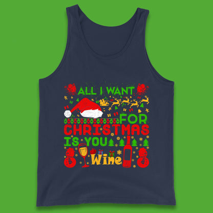 christmas wine tank top