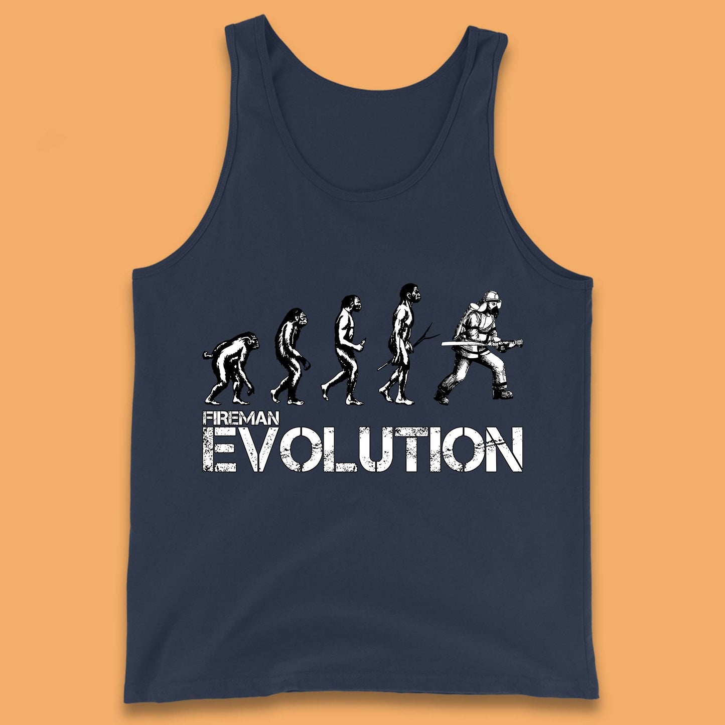 Fireman Evolution Funny Fire Brigade Service Firefighter Tank Top