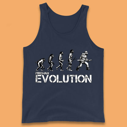 Fireman Evolution Funny Fire Brigade Service Firefighter Tank Top