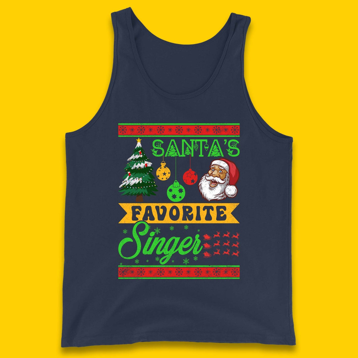 Santa's Favorite Singer Christmas Tank Top