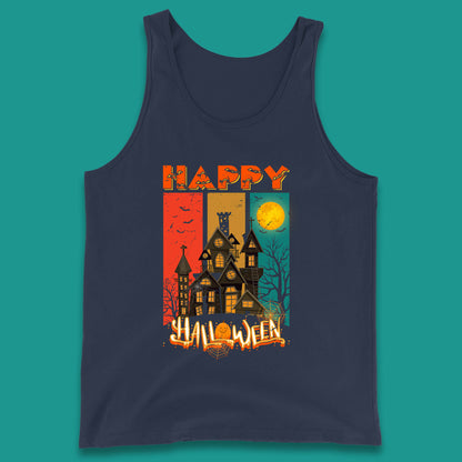 Happy Halloween Vintage Style Horror Scary Haunted House Tank Top