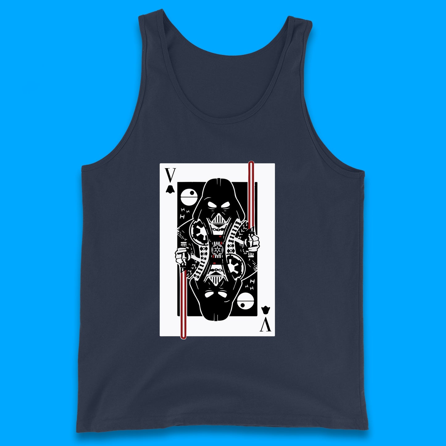 Star Wars Fictional Character Darth Vader Playing Card Vader King Card Sci-fi Action Adventure Movie 46th Anniversary Tank Top