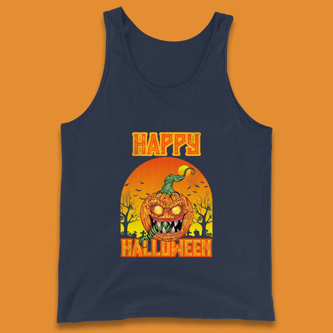 Happy Halloween Zombie Monster Pumpkin Jack-o-lantern Spooky Season Tank Top
