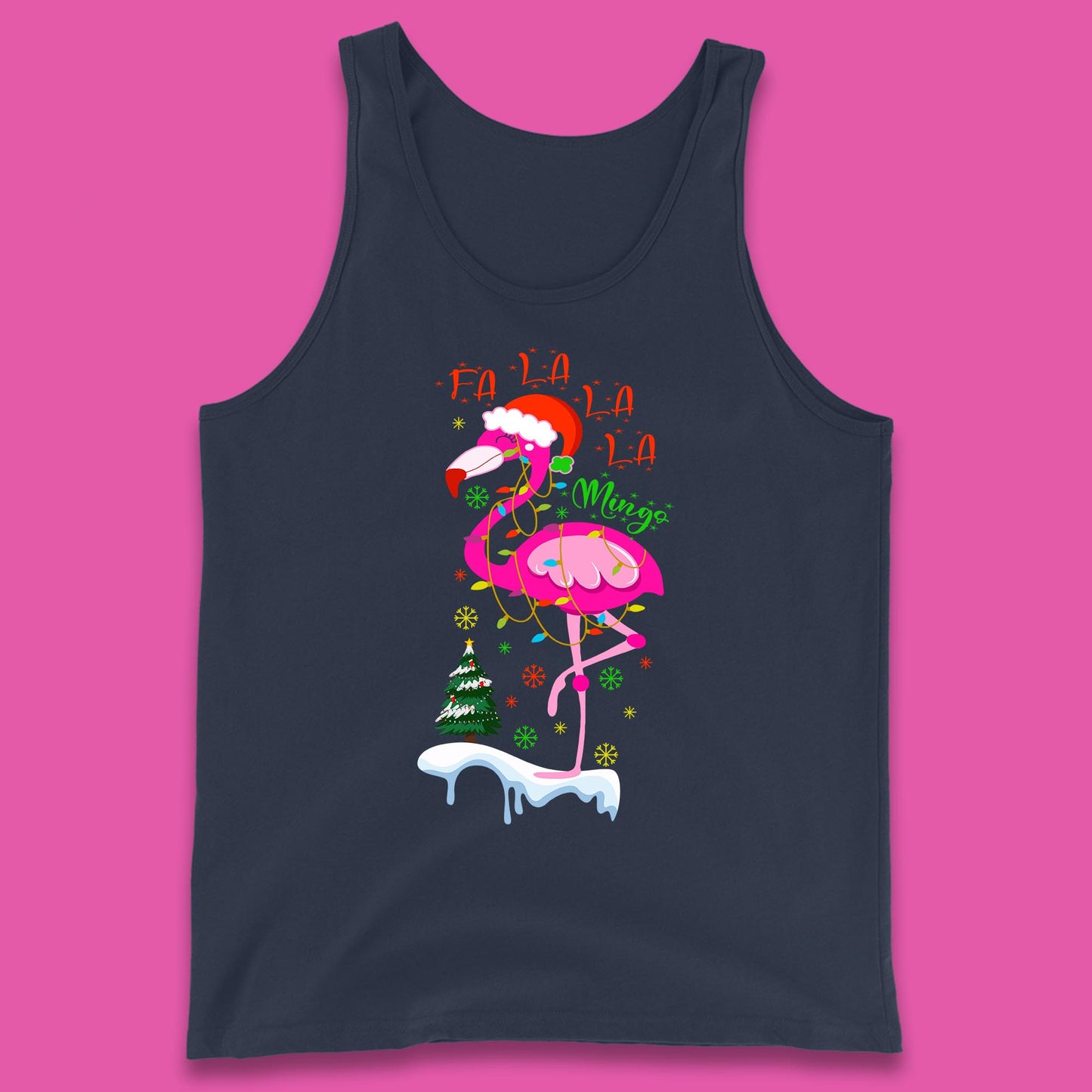 flamingo christmas tank top