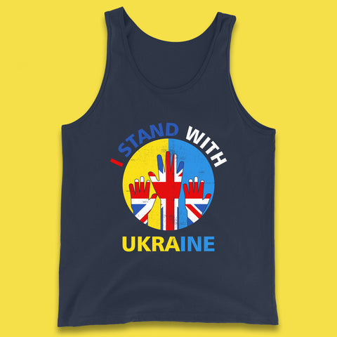 Peace Ukraine I Stand With Ukraine Ukrainian Support United Kingdom British Flag Tank Top