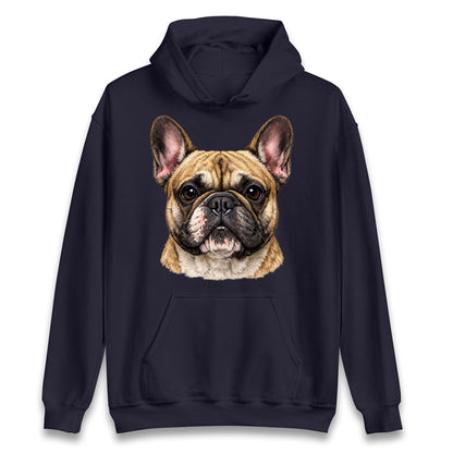 French Bulldog Face Hoodie