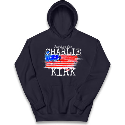 Justice For Charlie Kirk Kids Hoodie