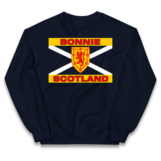 Bonnie Scotland Football Flag Kids Jumper