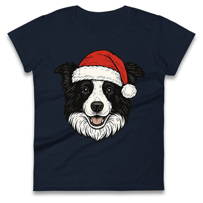Border Collie Christmas Ladies T Shirt