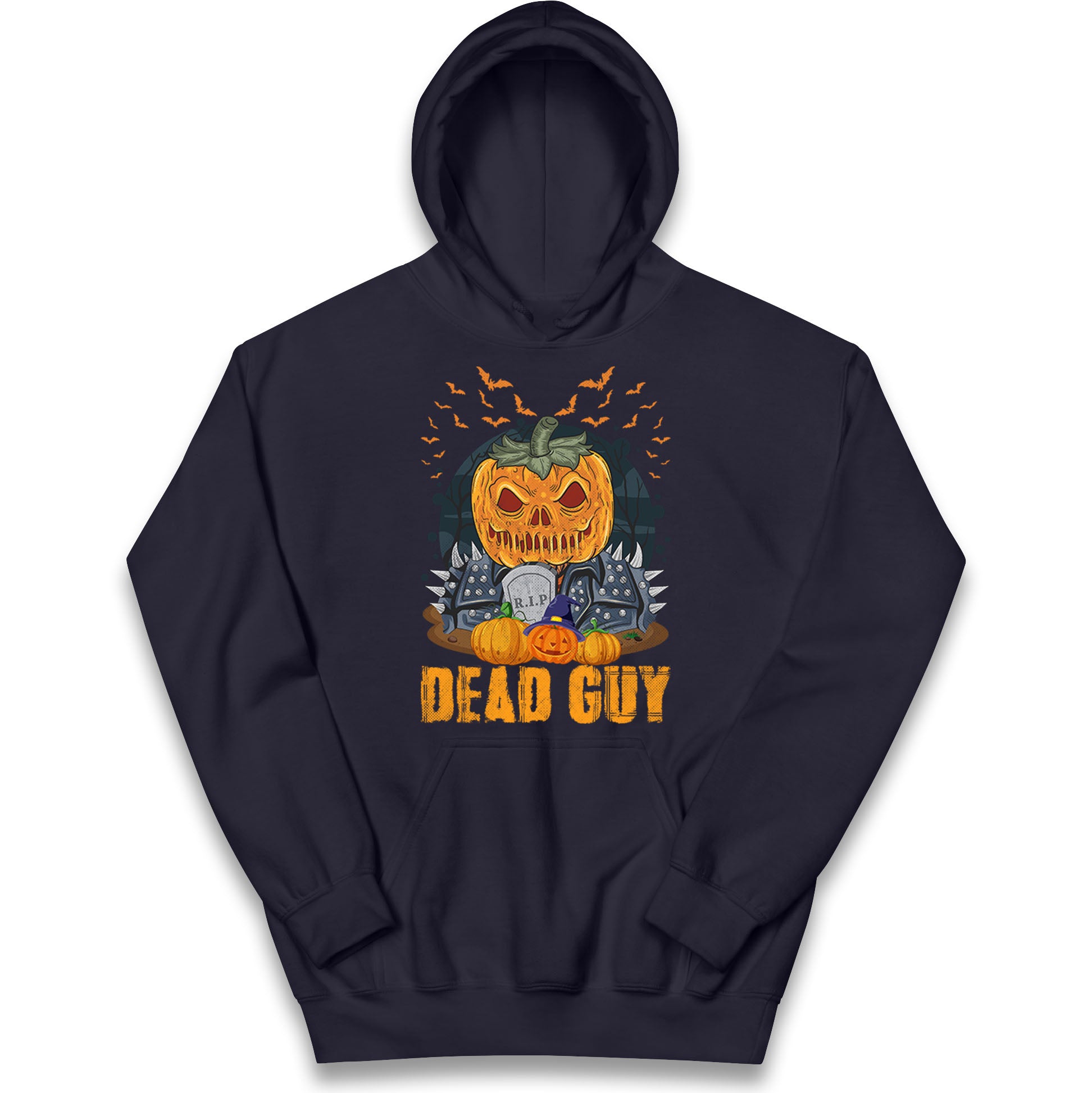 Scary Pumpkin Dead Guy Halloween Hoodie
