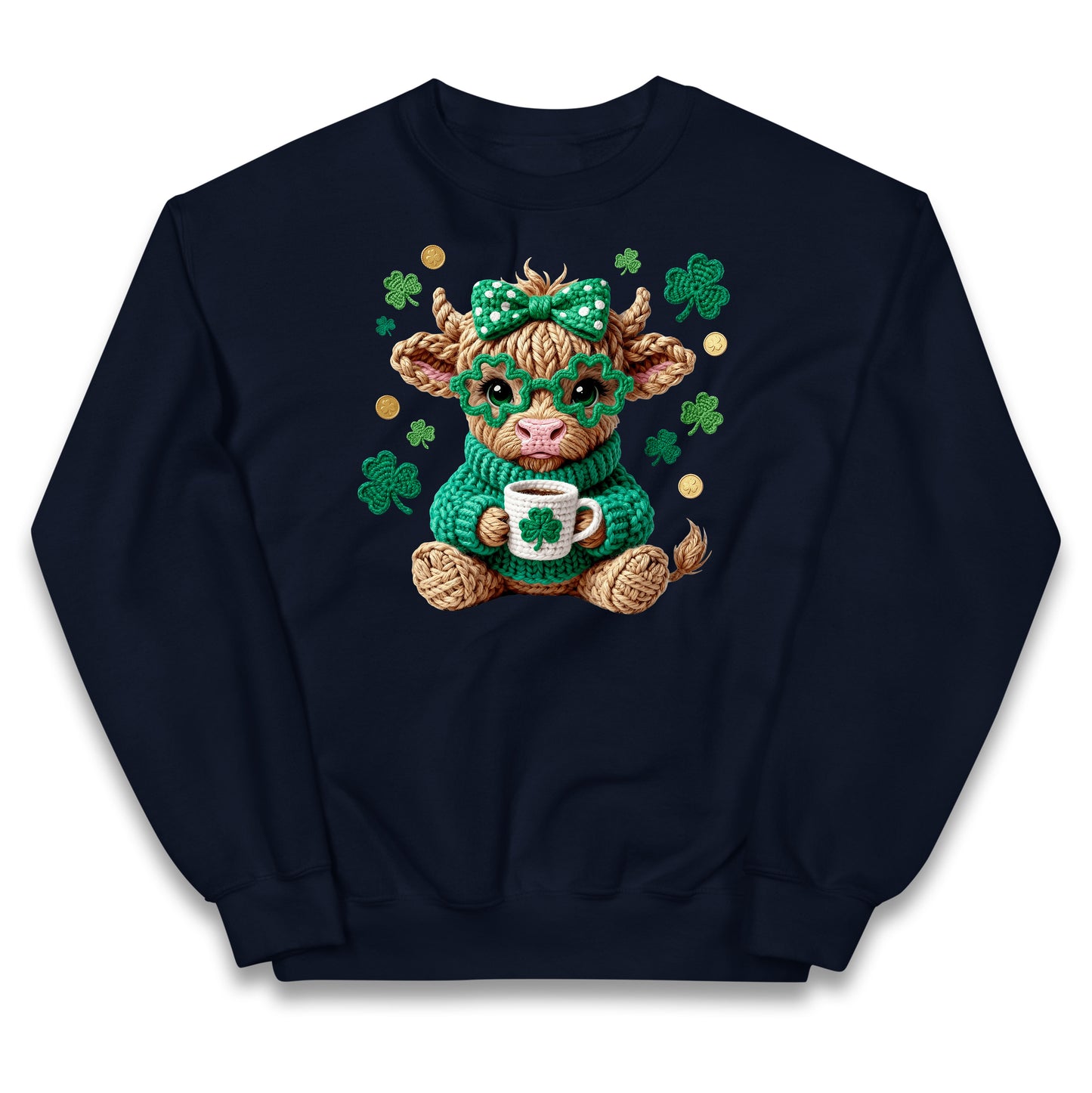 Cute Cow St Patrick Kids Jumper