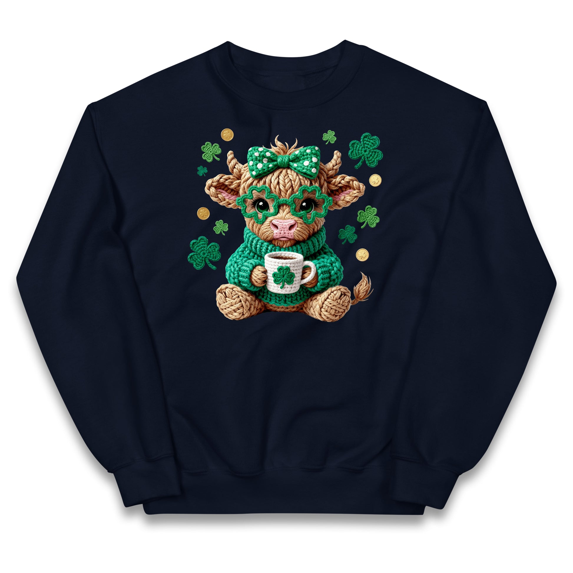 Cute Cow St Patrick Kids Jumper