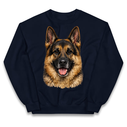German Shepherd Dog Face Kids Jumper 