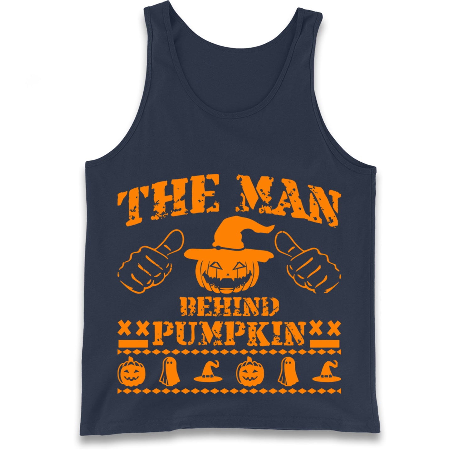 The Man Behind Pumpkin Halloween Tank Top