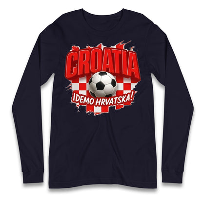 Croatia Retro World Cup Longsleeve T Shirt