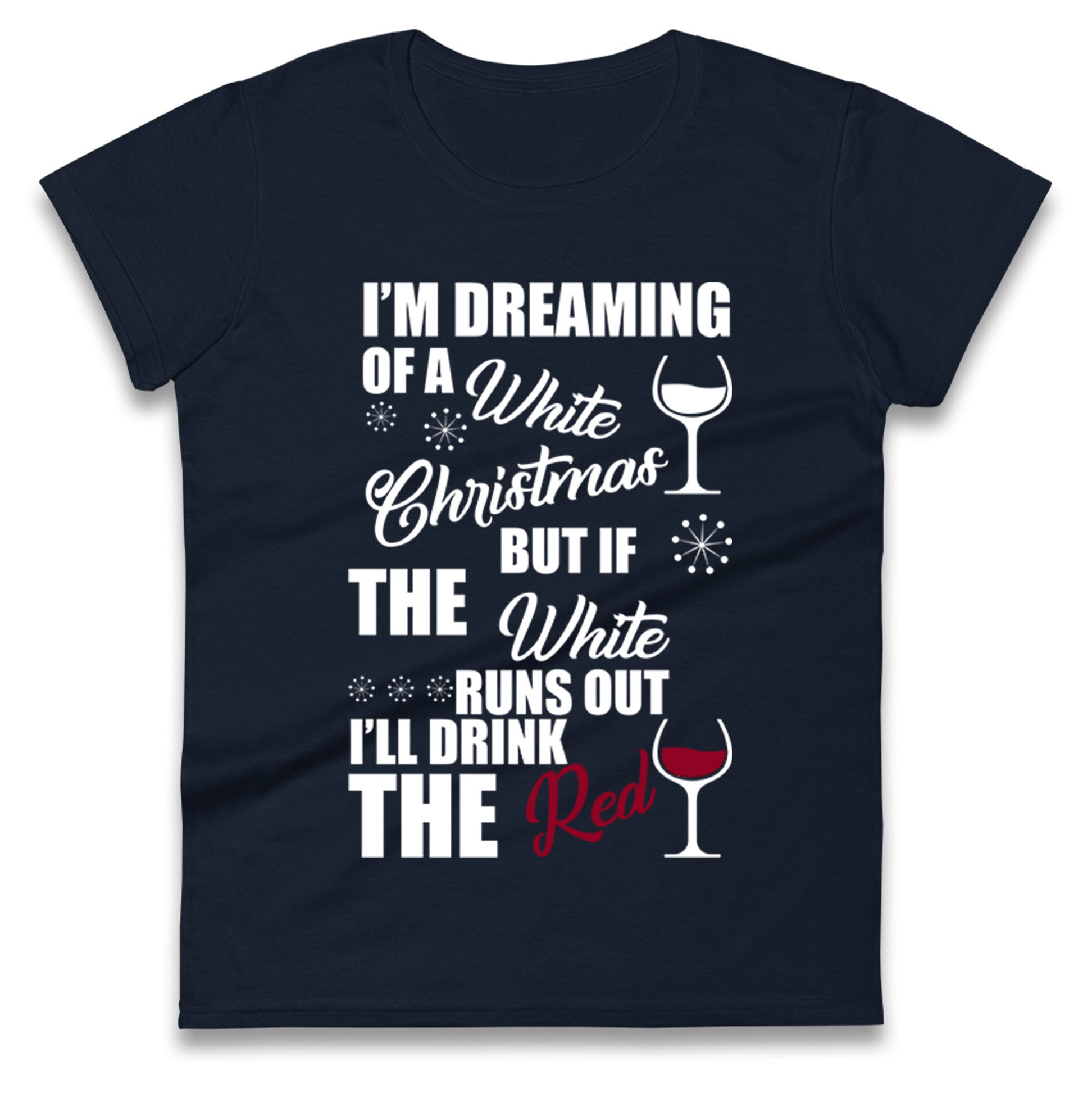 Wine Christmas Ladies T Shirt