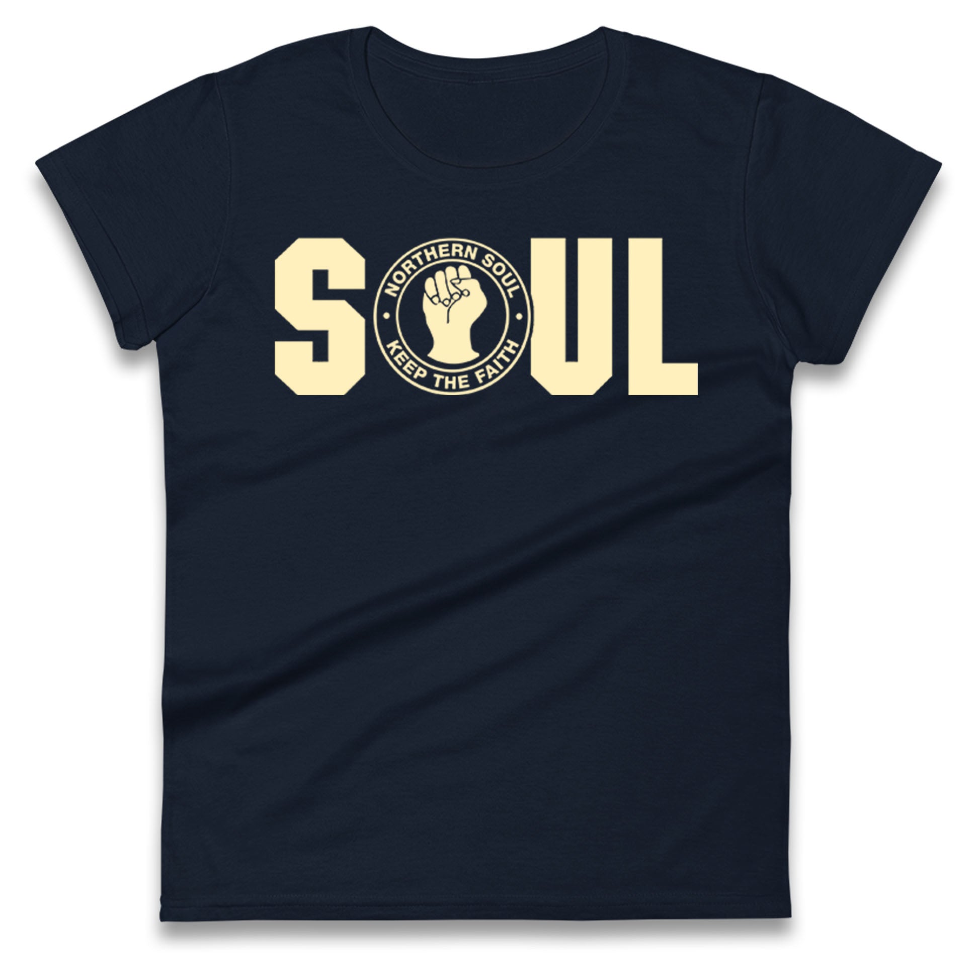 Northern Soul Keep The Faith Logo Ladies T Shirt 