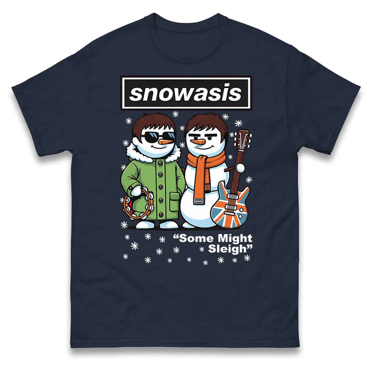 Funny Snowasis Might Sleigh Xmas Music Band  T Shirt