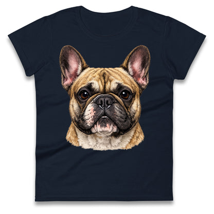 French Bulldog Face Ladies T Shirt