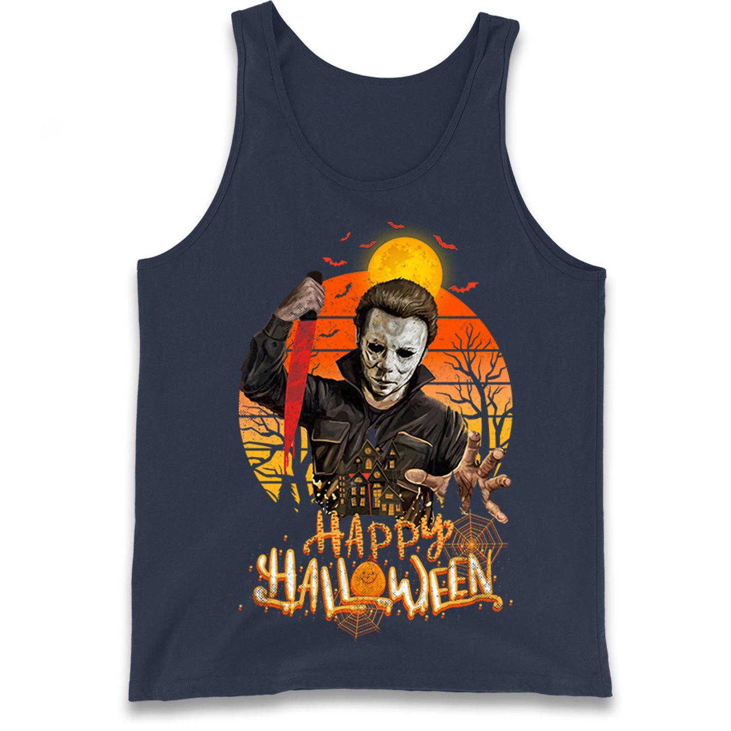 Michael Myers Happy Halloween Tank Top