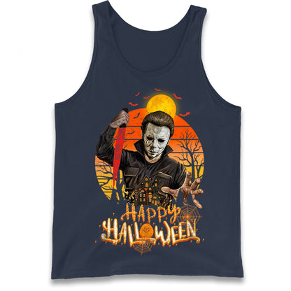 Michael Myers Happy Halloween Tank Top