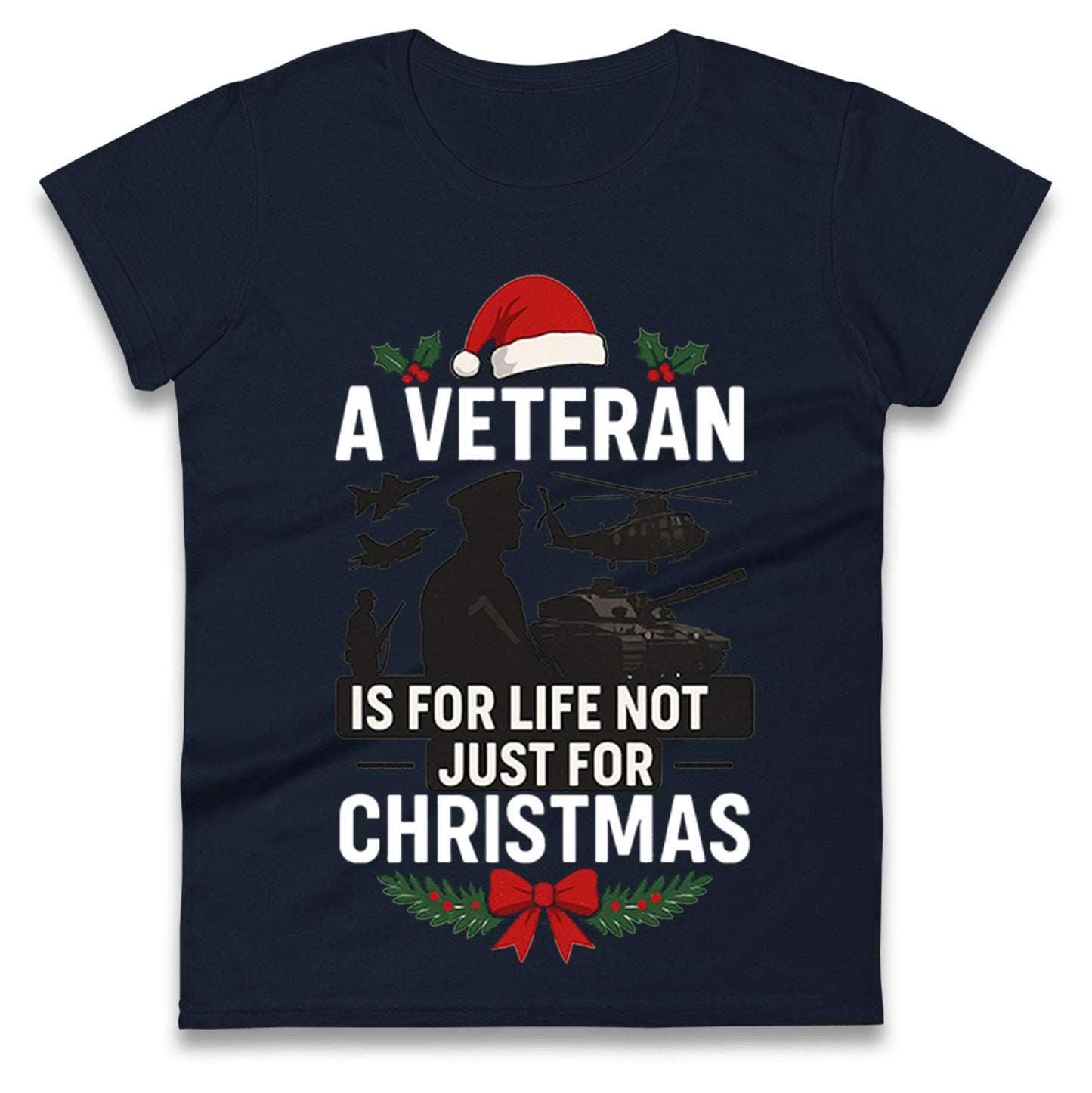 Veteran Christmas Ladies T Shirt 