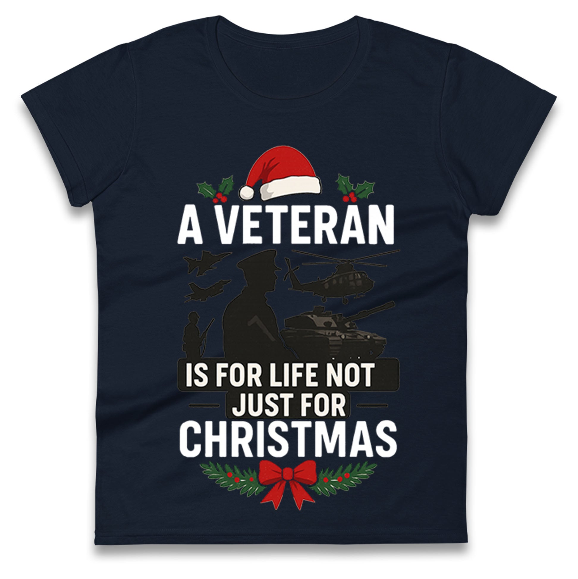 Veteran Christmas Ladies T Shirt 