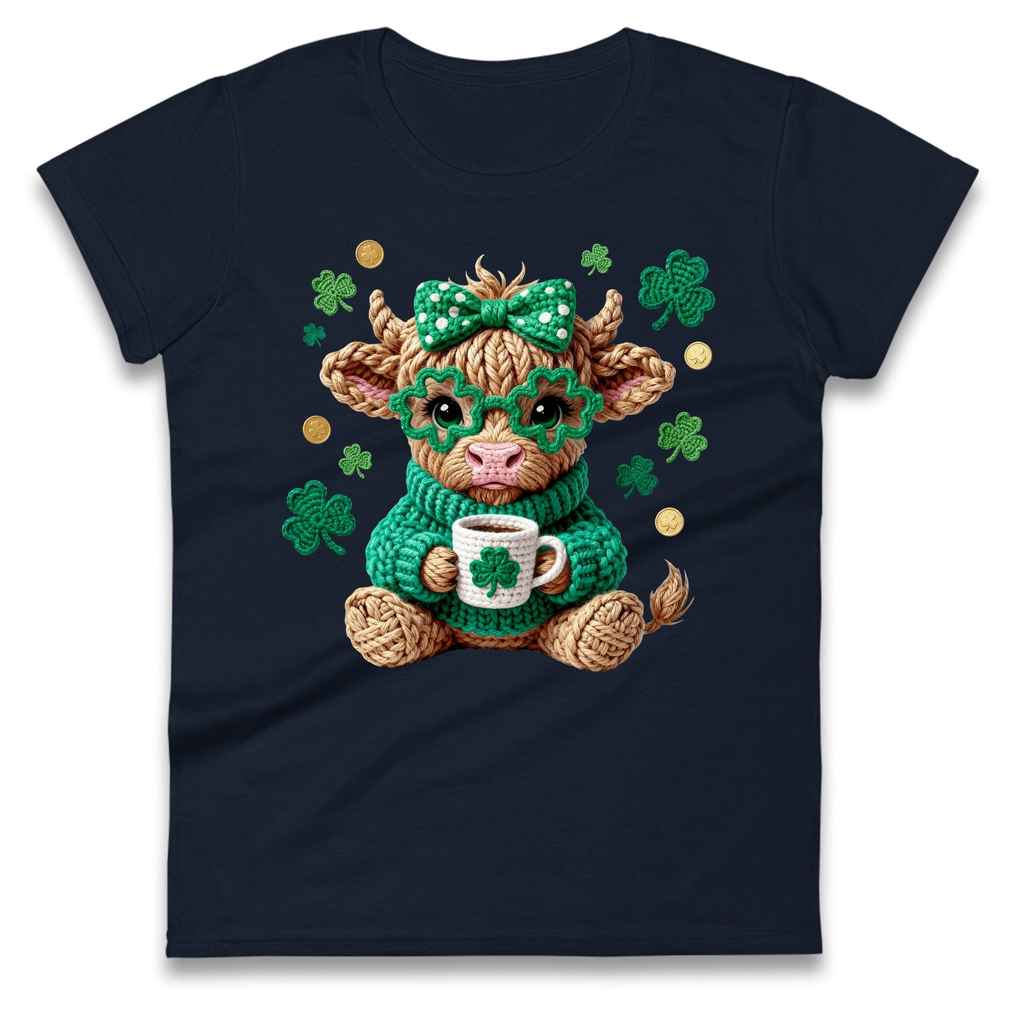 Cute Cow St Patrick Ladies T Shirt
