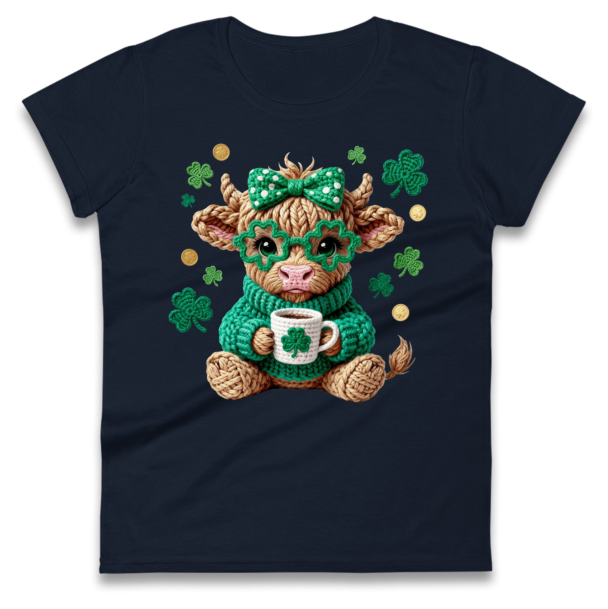 Cute Cow St Patrick Ladies T Shirt