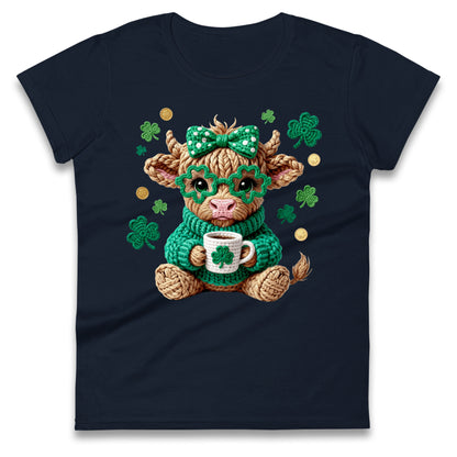 Cute Cow St Patrick Ladies T Shirt