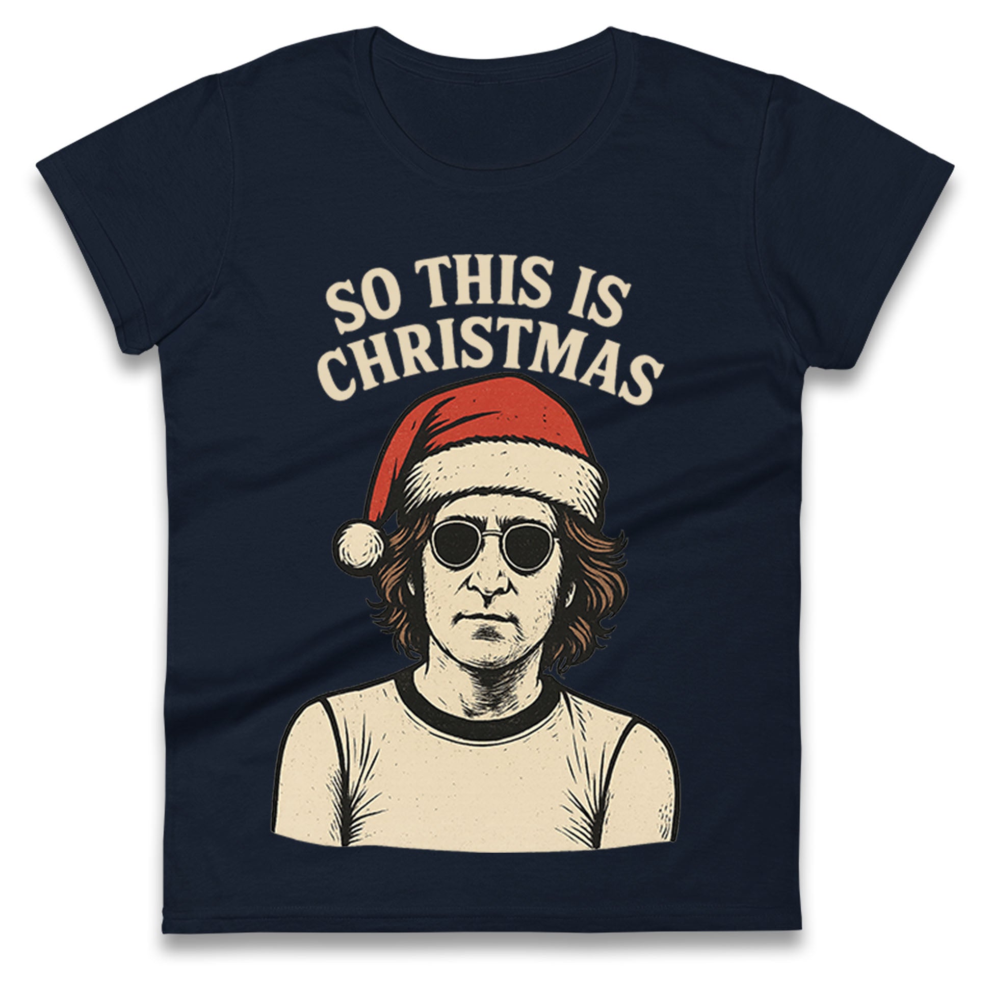 Christmas John Lennon Christmas Ladies T Shirt