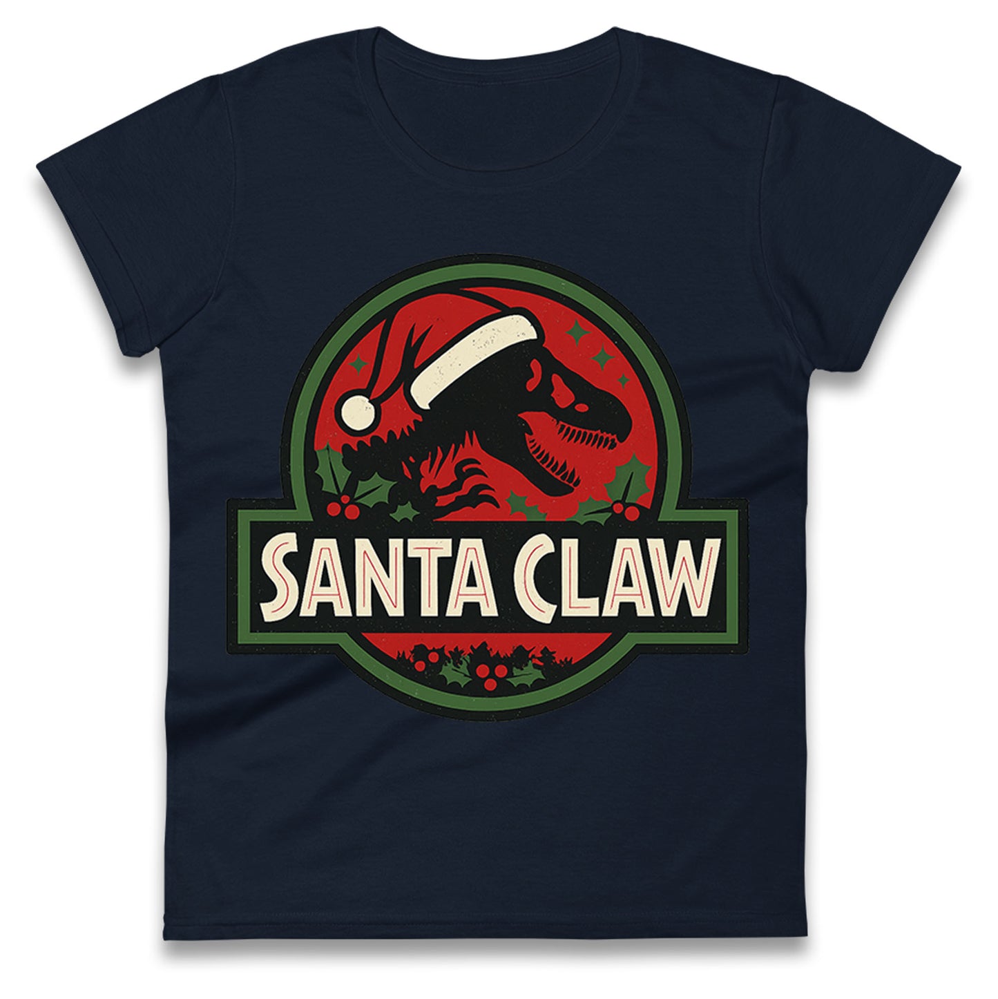 Jurassic Park Christmas Ladies T Shirt 