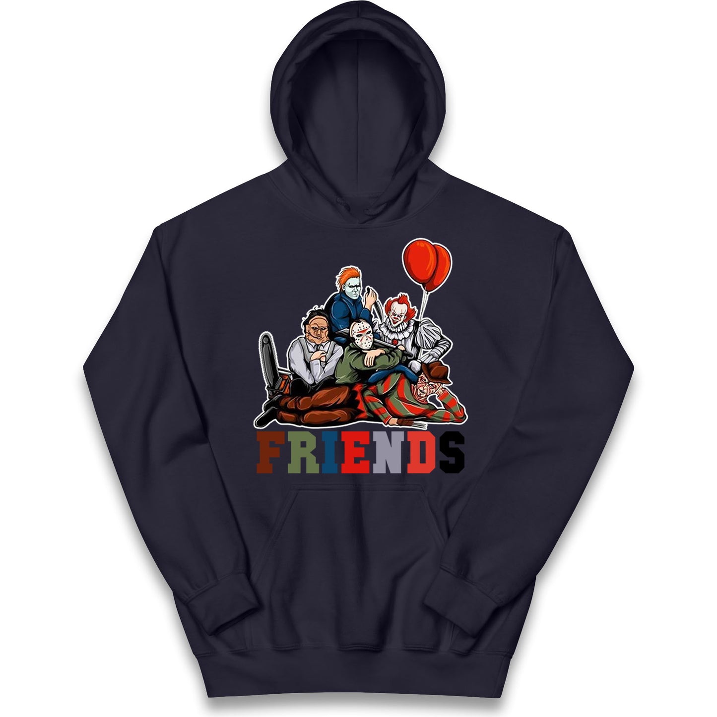 Horror Vintage Characters Friends Halloween Hoodie
