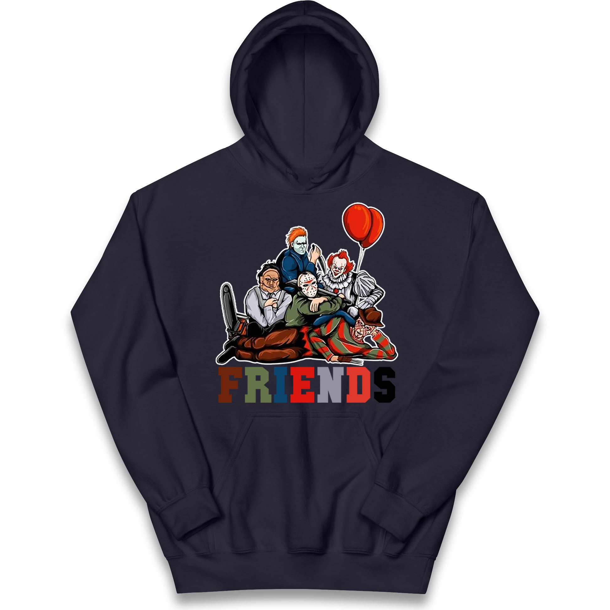 Horror Vintage Characters Friends Halloween Hoodie

