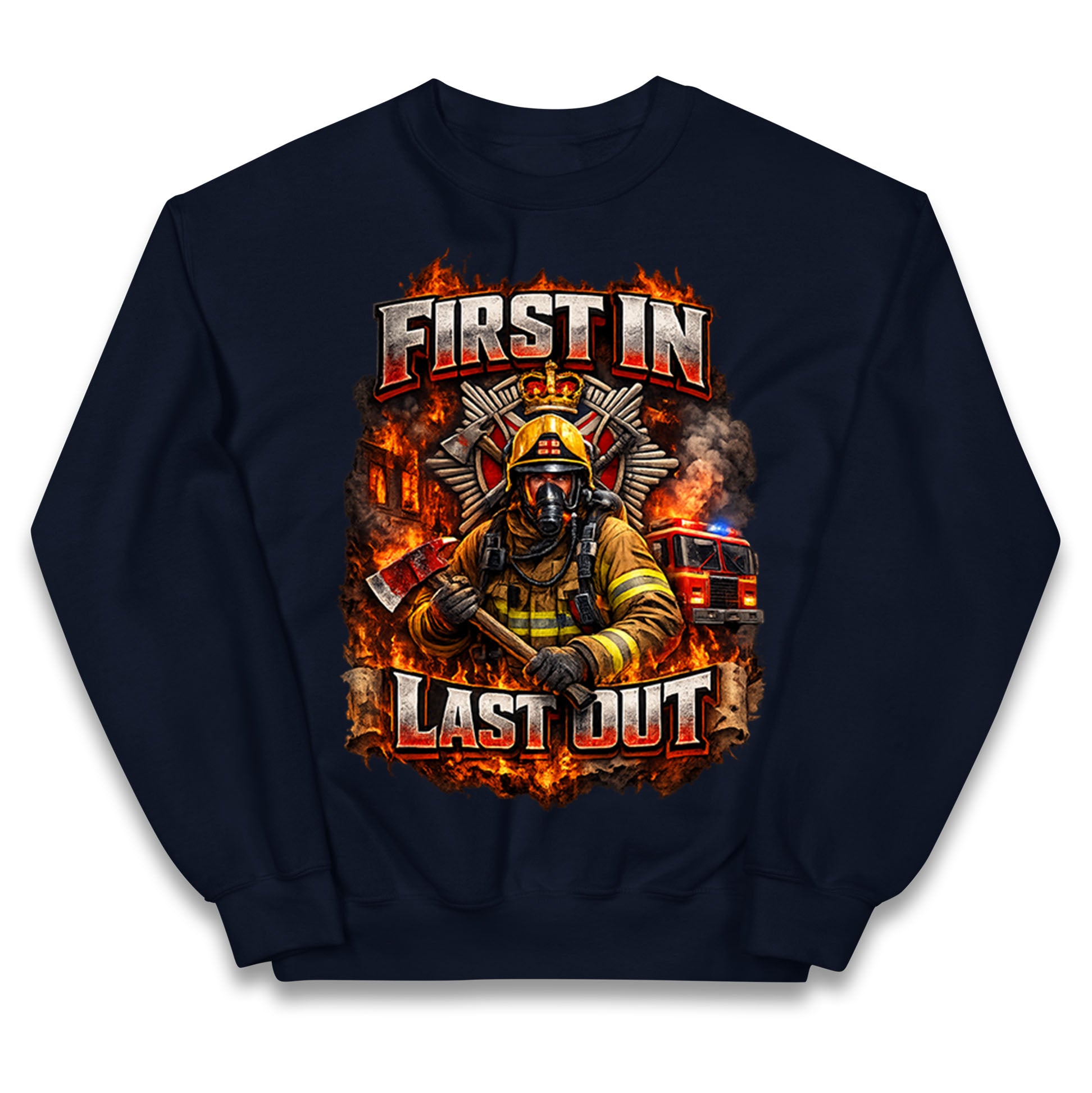 Firefighter First in Last Out Kids Jumper