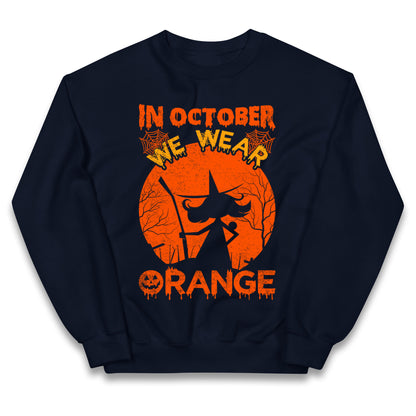 In October We Wear Orange Halloween Jumper
