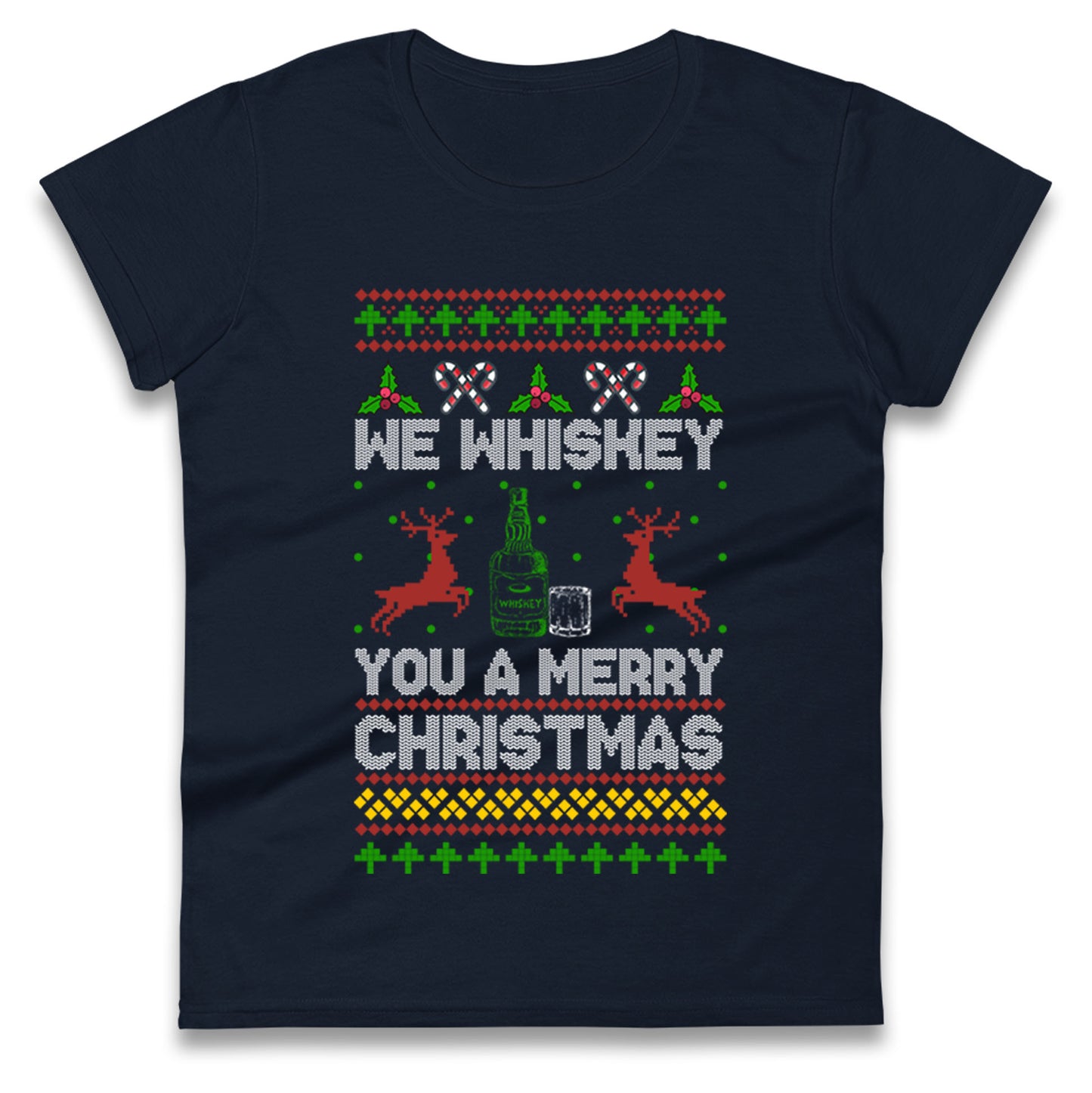 whisky Christmas Ladies T Shirt