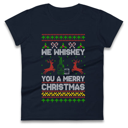 whisky Christmas Ladies T Shirt