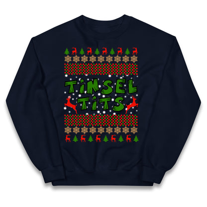 Christmas Tinsel Tits Funny Jumper