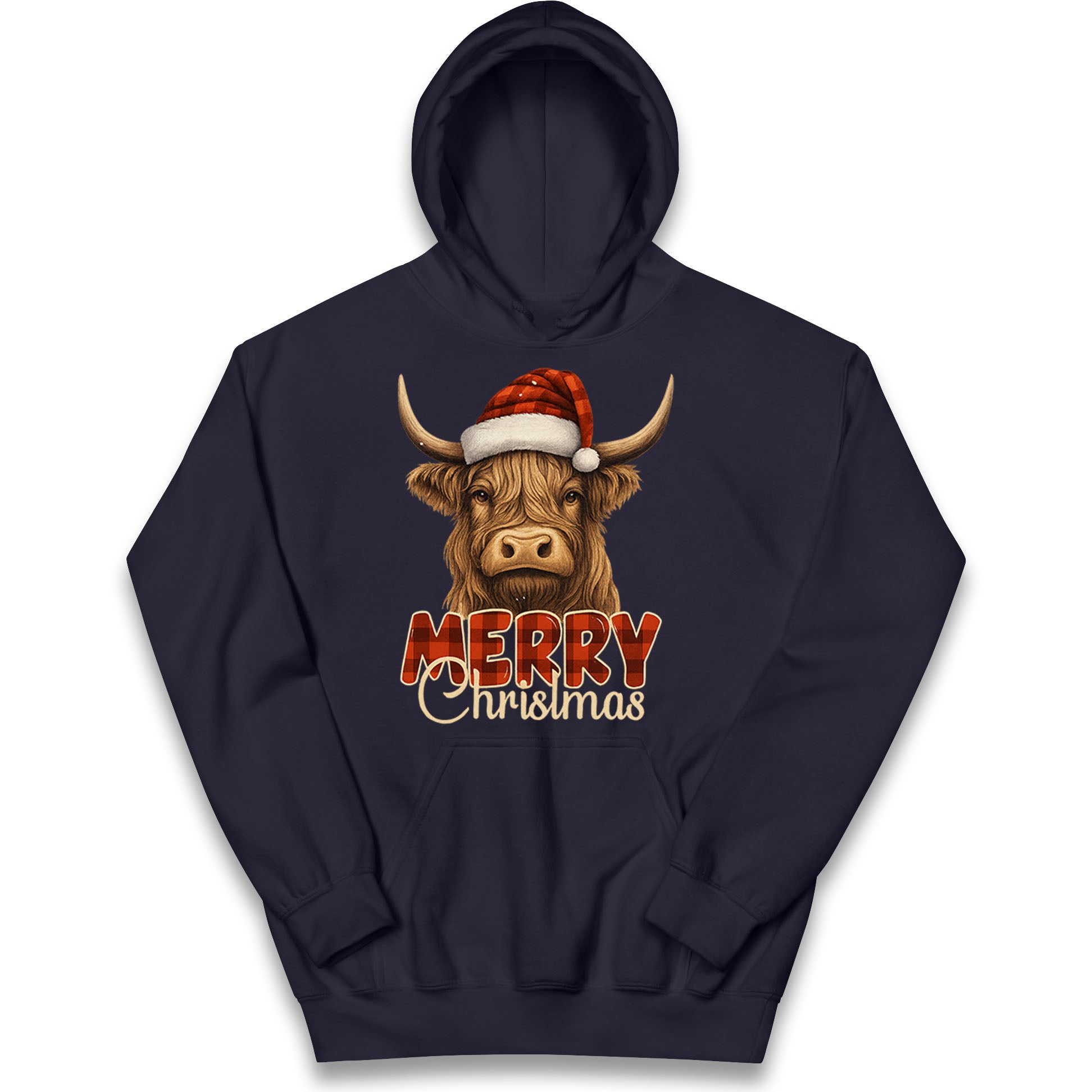 Highland Cow Christmas Kids Hoodie