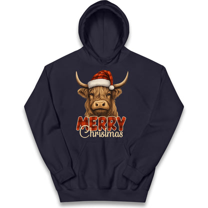 Highland Cow Christmas Kids Hoodie