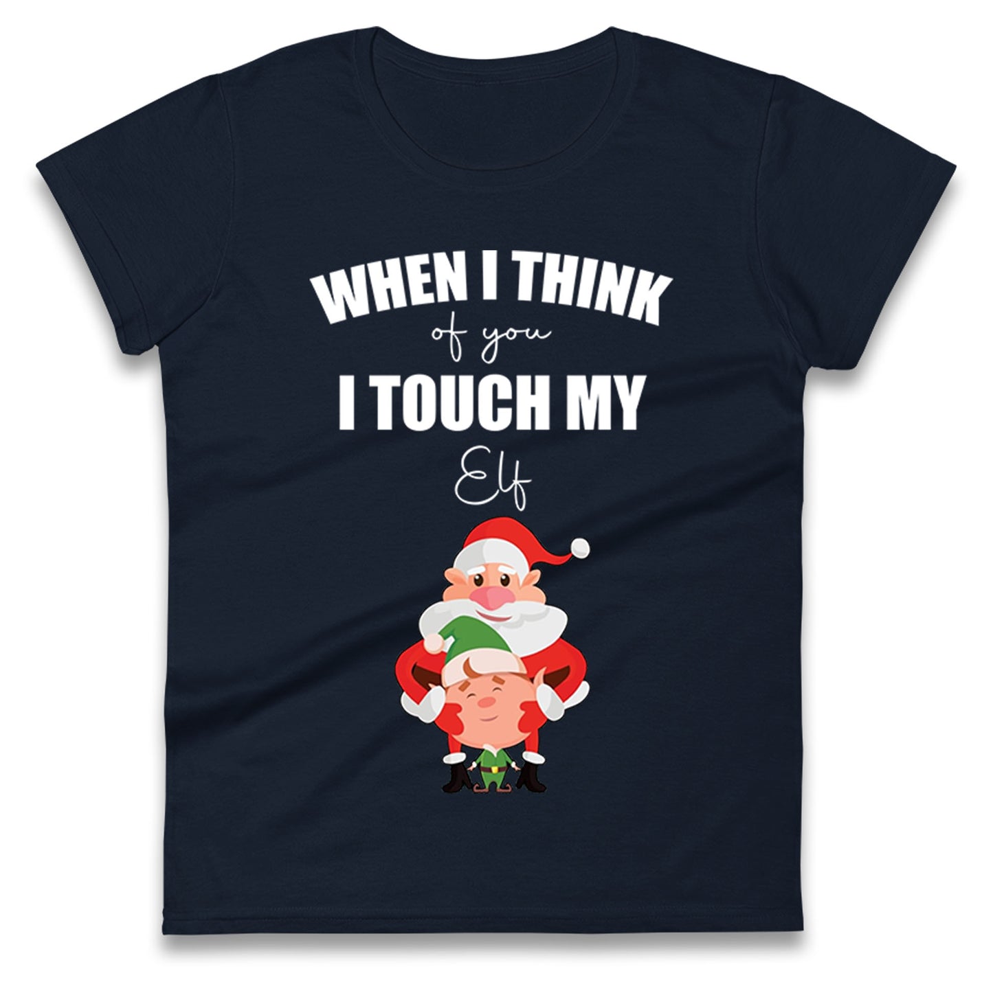 Santa Elf Christmas Ladies T Shirt