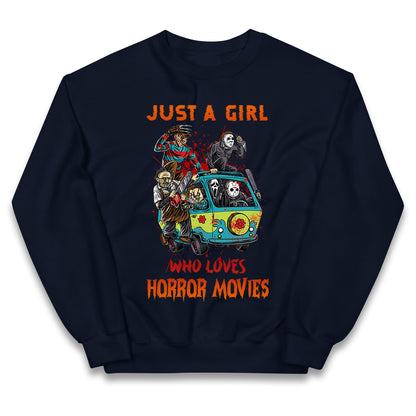 Just A Girl Who Loves Horror Movies Halloween Jumper
