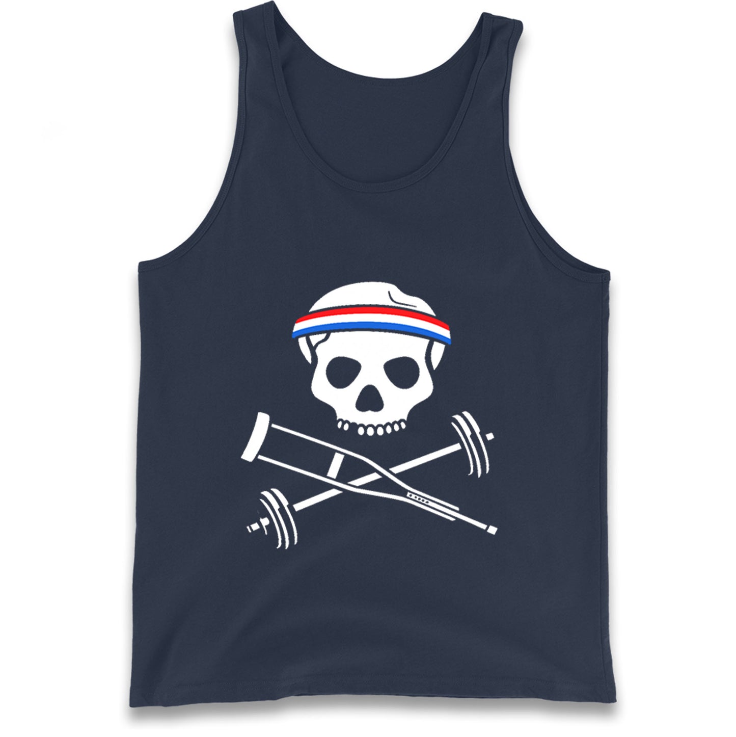 Johnny Knoxville Crutch Barbell and Bones Tank Top