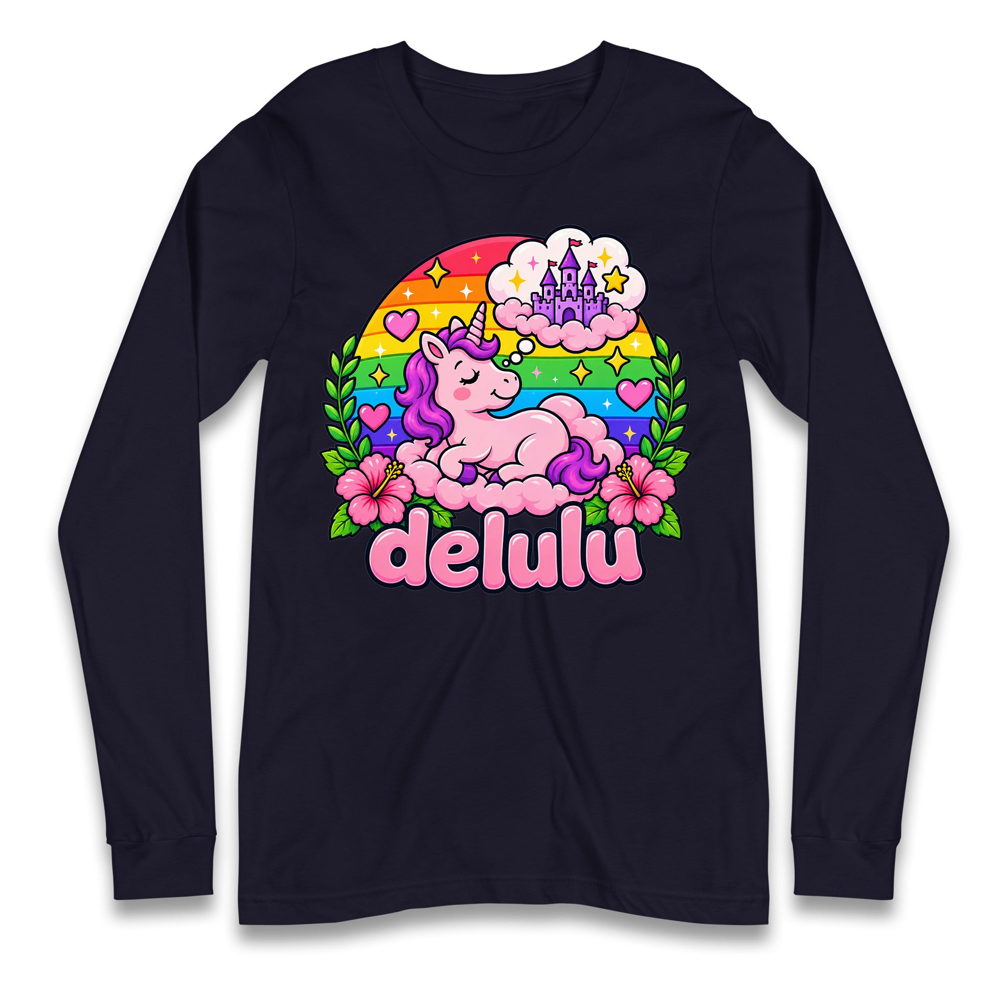 Delulu Unicorn Longsleeve T Shirt